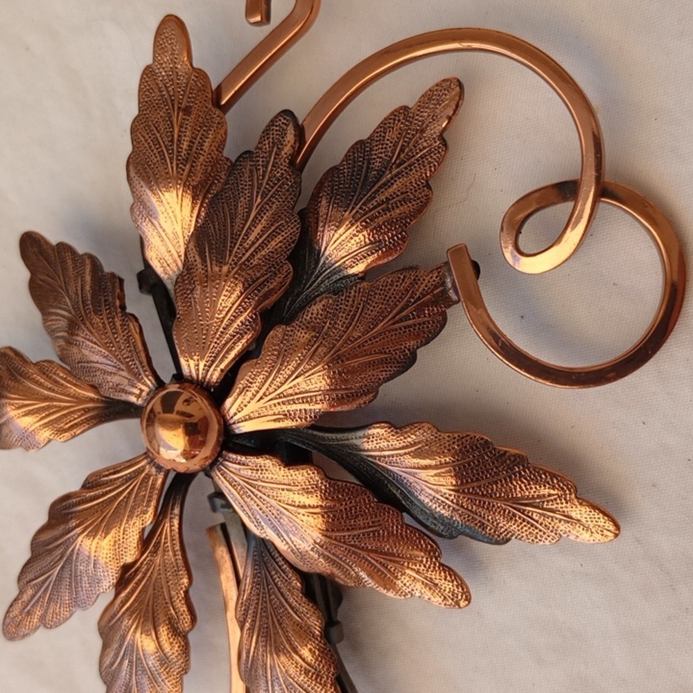 Renoir Vintage Elegant Copper Flower Brooch Casual Everyday Retro Statement Boho - Picture 3 of 15